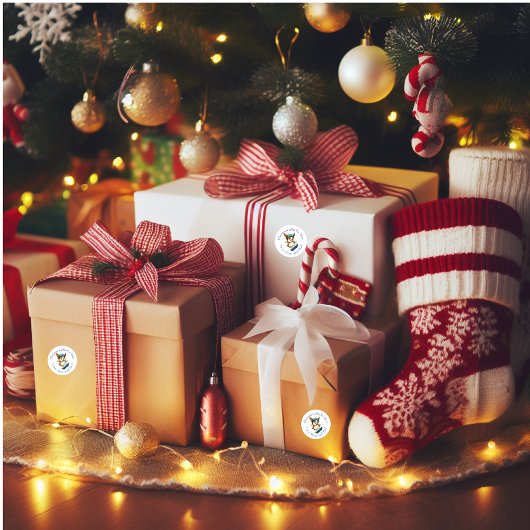 Snowboarden Spaß Corgi Runder Aufkleber