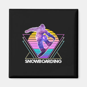 Snowboarden Sport Retro Vintage Vaporwave 90er Sn Magnet
