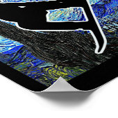 Snowboarden Startnight Snowboard Van Gogh Poster (Ecke)
