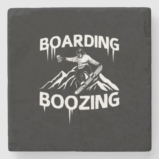 Snowboarden Steinuntersetzer (Vorderseite)