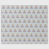 Snowboarden Stickman Geschenkpapier (Flach)