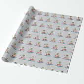 Snowboarden Stickman Geschenkpapier (Ungerollt)