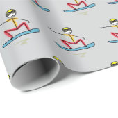 Snowboarden Stickman Geschenkpapier (Rolleneckpunkt)