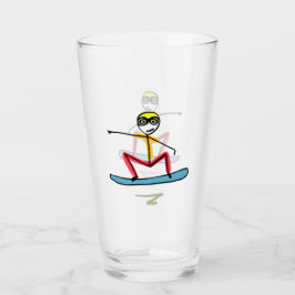 Snowboarden Stickman Glas
