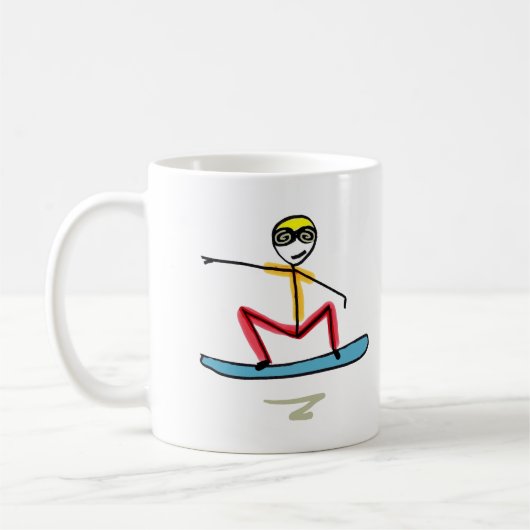 Snowboarden Stickman Kaffeetasse (Links)