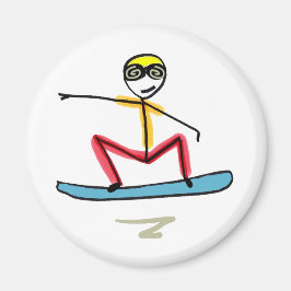 Snowboarden Stickman Magnet
