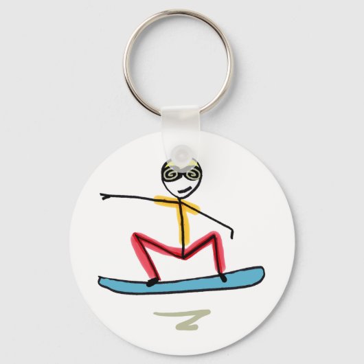 Snowboarden Stickman Schlüsselanhänger (Vorderseite)