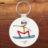 Snowboarden Stickman Schlüsselanhänger (Vorderseite)