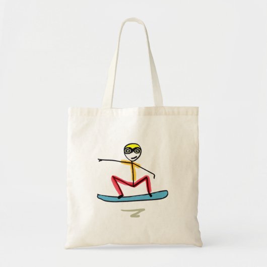 Snowboarden Stickman Tragetasche (Vorne)