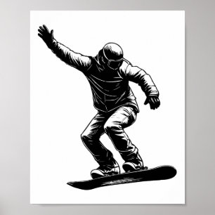 Snowboarden Streetwear Graphics Snowboarder Art Poster