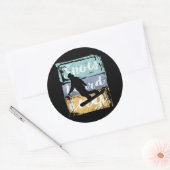 Snowboarden T-Shirt - Vintag Retro Snowboarder Runder Aufkleber (Umschlag)