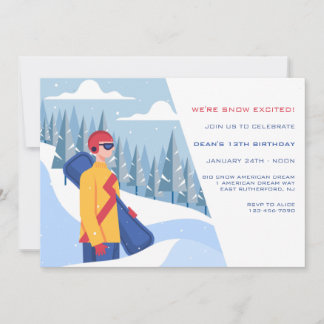 Snowboarden Typ Einladung