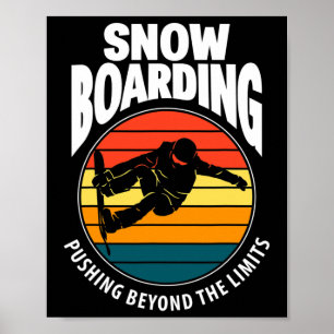 Snowboarden über die Grenzen hinweg Funny Snow Poster