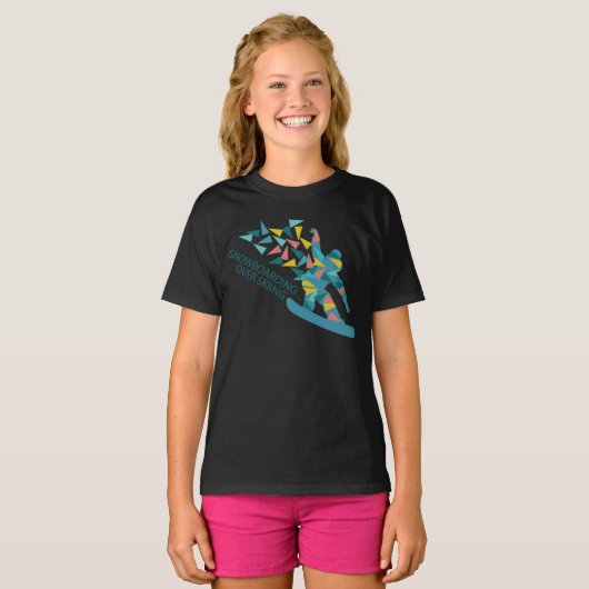 Snowboarden über Skifahren T-Shirt (Vorne ganz)