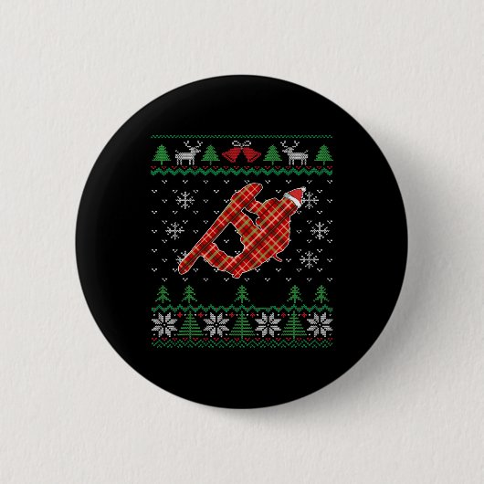 Snowboarden Ugys Weihnachtssnowboard Button (Vorderseite)
