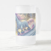 Snowboarden Unicorn Design von Rich AMeN Gill Mattglas Bierglas (VorderseiteRechts)