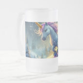 Snowboarden Unicorn Design von Rich AMeN Gill Mattglas Bierglas (Vorderseite Links)