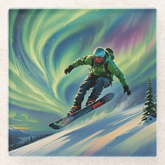 Snowboarden Untersetzer (Vorderseite)