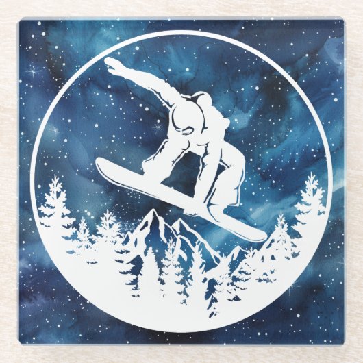 Snowboarden Untersetzer (Vorderseite)