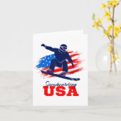 Snowboarden US Team American Flag Snowboard Spur Karte (Gelbe Blume)
