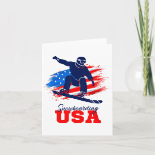 Snowboarden US Team American Flag Snowboard Spur Karte
