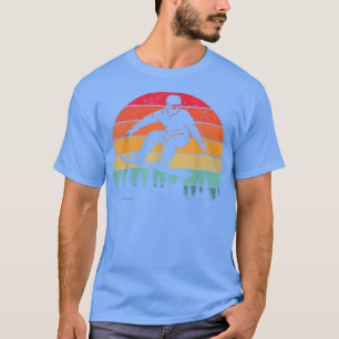 Snowboarden Vintag Sonnenuntergang Wintersport Alp T-Shirt