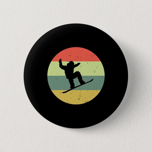 Snowboarden Vintage-Snowboard Button (Vorderseite)