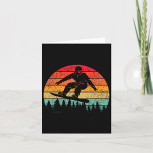 Snowboarden Vintage-Sonnenuntergang Wintersport Al Karte