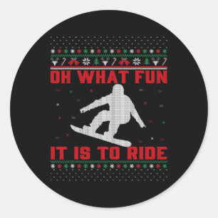 Snowboarden, was Spaß es macht Weihnachten U zu fa Runder Aufkleber