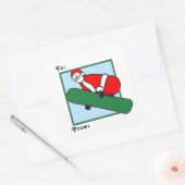 Snowboarden Weihnachtsgeschenk-Tags Quadratischer Aufkleber (Umschlag)