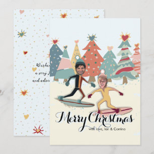 Snowboarden Weihnachtskarte Feiertagskarte