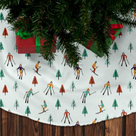 Snowboarden Winter Skifahren Weihnachten Vibe Patt Polyester Weihnachtsbaumdecke
