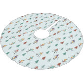 Snowboarden Winter Skifahren Weihnachten Vibe Patt Polyester Weihnachtsbaumdecke (Schrägansicht)