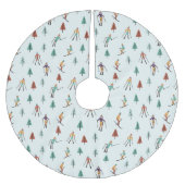 Snowboarden Winter Skifahren Weihnachten Vibe Patt Polyester Weihnachtsbaumdecke (Vorderseite)