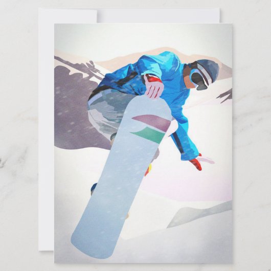 Snowboarden Winter Sport_ Flat Card (Rückseite)