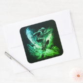 Snowboarden Wintersportgebirge Quadratischer Aufkleber (Umschlag)