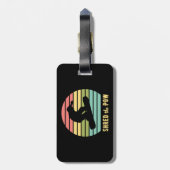 Snowboarden zerstörte den Vintagen Sonnenuntergang Gepäckanhänger (Rückseite vertikal)