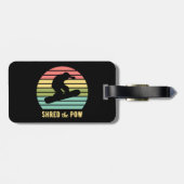 Snowboarden zerstörte den Vintagen Sonnenuntergang Gepäckanhänger (Rückseite horizontal)