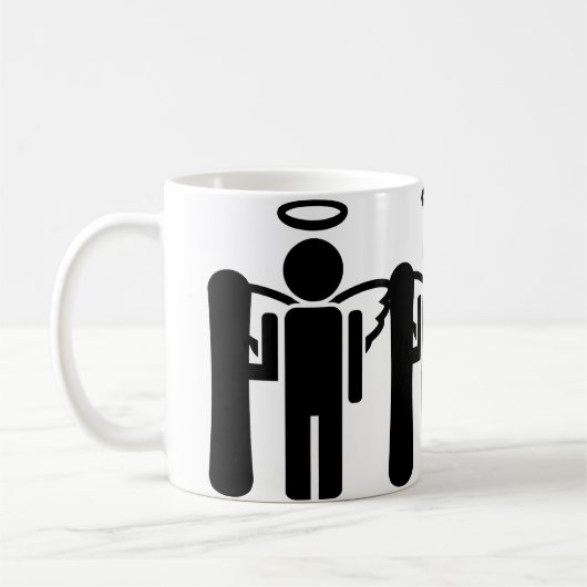 Snowboardengel Kaffeetasse (Links)