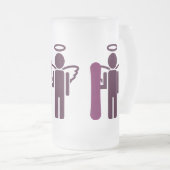 Snowboardengel Mattglas Bierglas (VorderseiteRechts)