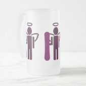 Snowboardengel Mattglas Bierglas (Vorderseite Links)