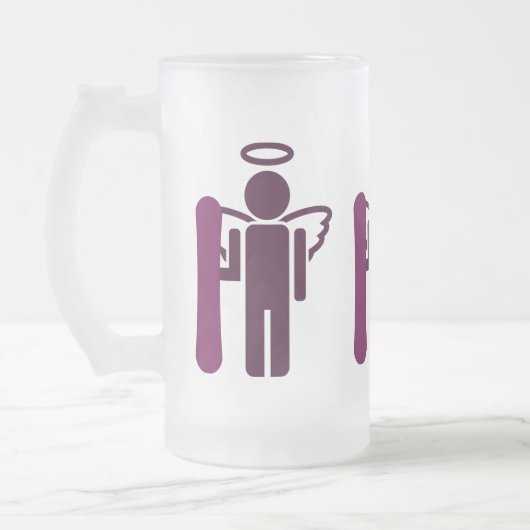 Snowboardengel Mattglas Bierglas (Links)