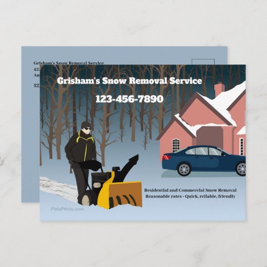 Snowboarder-Abholservice-Postkarte Postkarte (Vorne/Hinten)