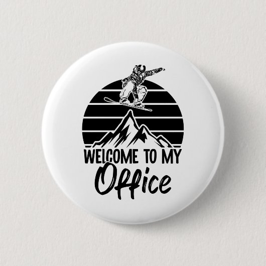 Snowboarder Berge | Snowboard-Apres-Ski-Geschenke Button (Vorderseite)