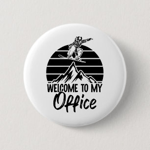 Snowboarder Berge   Snowboard-Apres-Ski-Geschenke Button