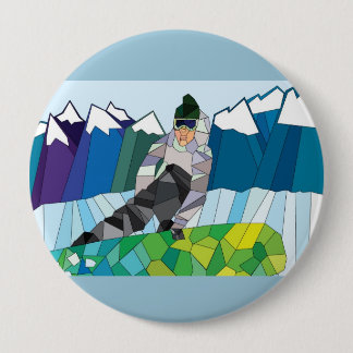 Snowboarder-Button (fertigen Sie zurück Farbe!) Button