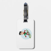 Snowboarder Cartoon Gepäckanhänger (Rückseite vertikal)