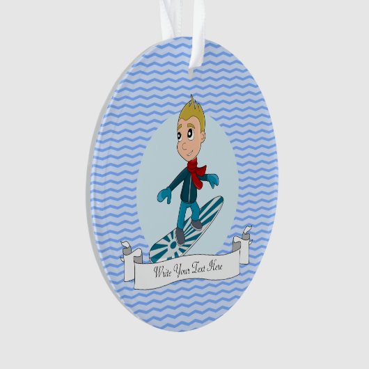 Snowboarder Cartoon Ornament (Vorderseite)