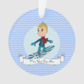 Snowboarder Cartoon Ornament (Vorderseite)