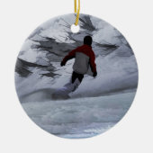 Snowboarder "Carving the Mountain" Wintersport Keramik Ornament (Vorne)